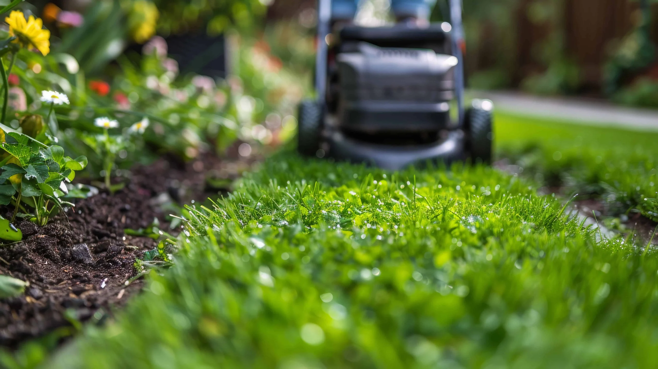 lawn-mower-on-lush-green-field lawn-mower-on-lush-green-field